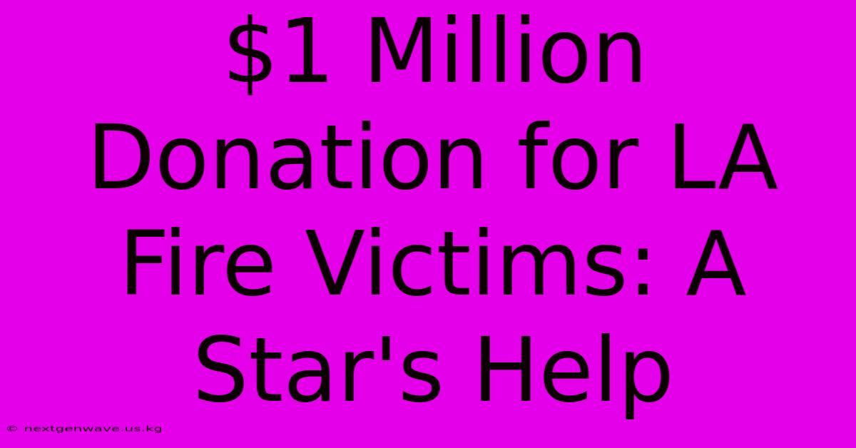 $1 Million Donation For LA Fire Victims: A Star's Help