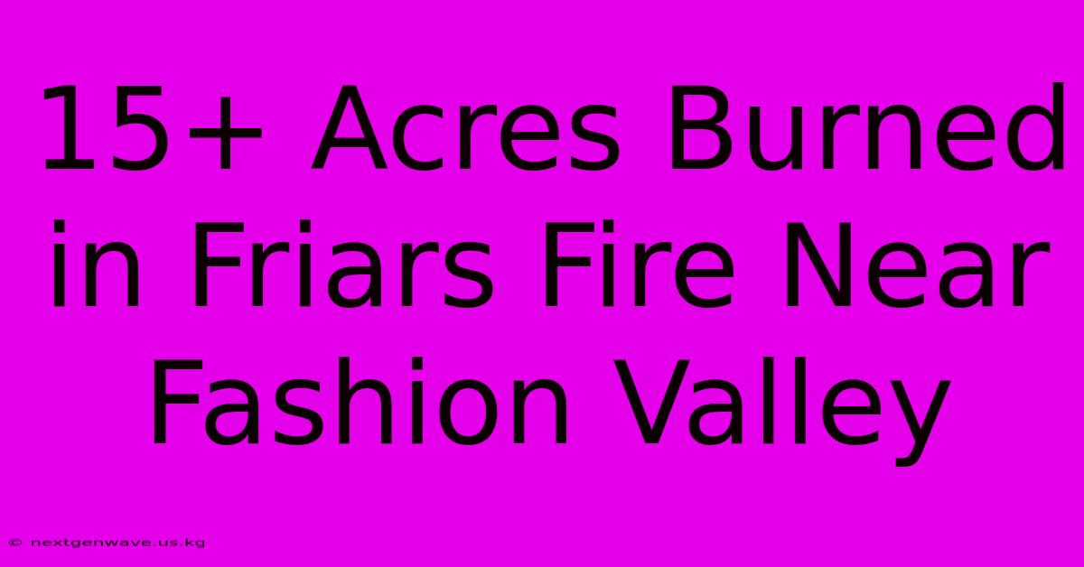 15+ Acres Burned In Friars Fire Near Fashion Valley