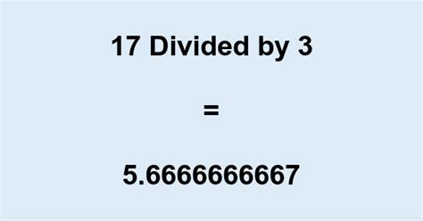 17 Divided By 3 With Remainder