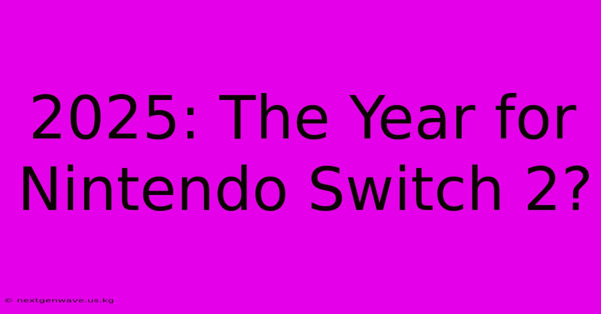 2025: The Year For Nintendo Switch 2?