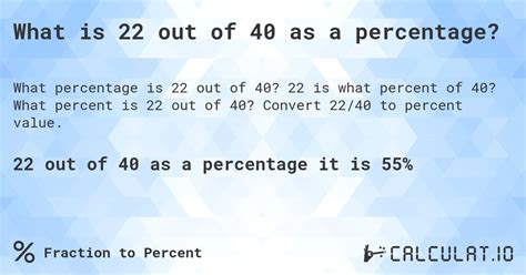 22 Is What Percent Of 40