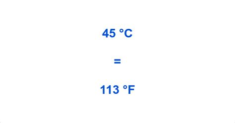 45 C Is What In Fahrenheit