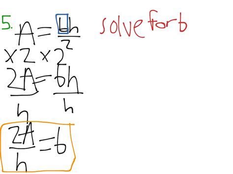 A Bh 2 Solve For B