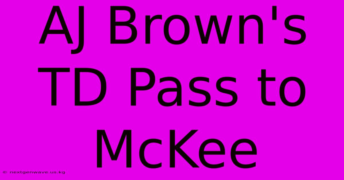 AJ Brown's TD Pass To McKee