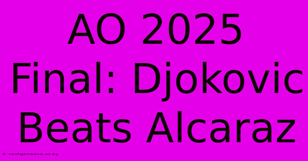 AO 2025 Final: Djokovic Beats Alcaraz