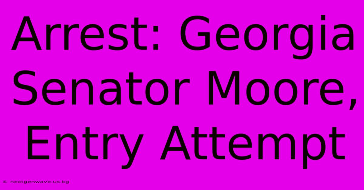 Arrest: Georgia Senator Moore, Entry Attempt