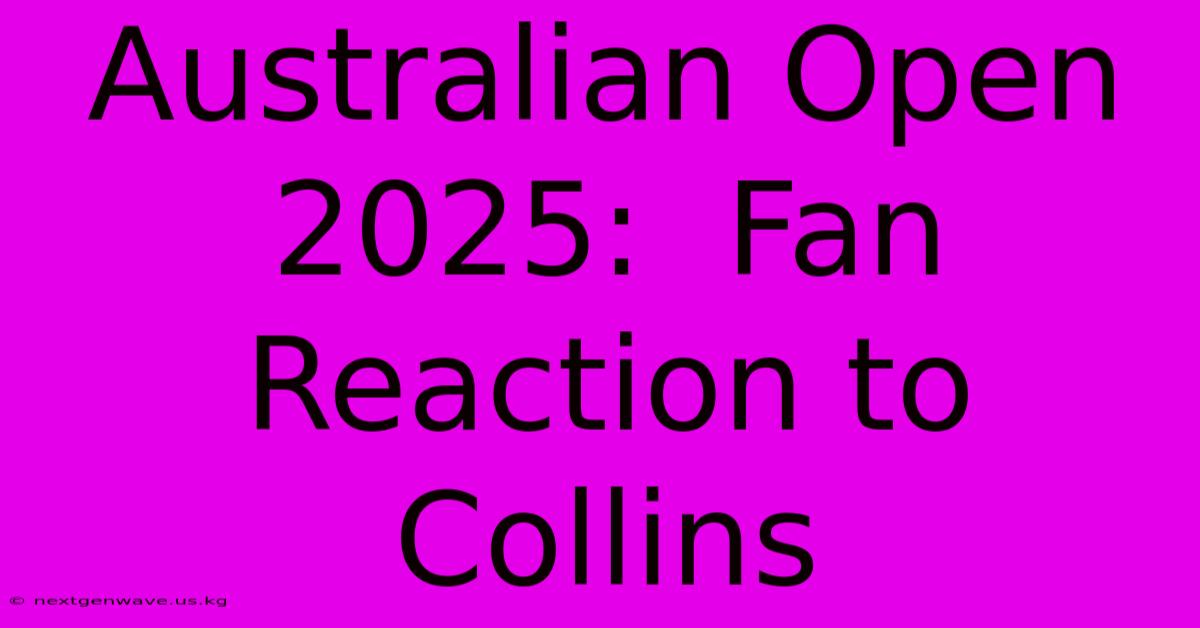 Australian Open 2025:  Fan Reaction To Collins