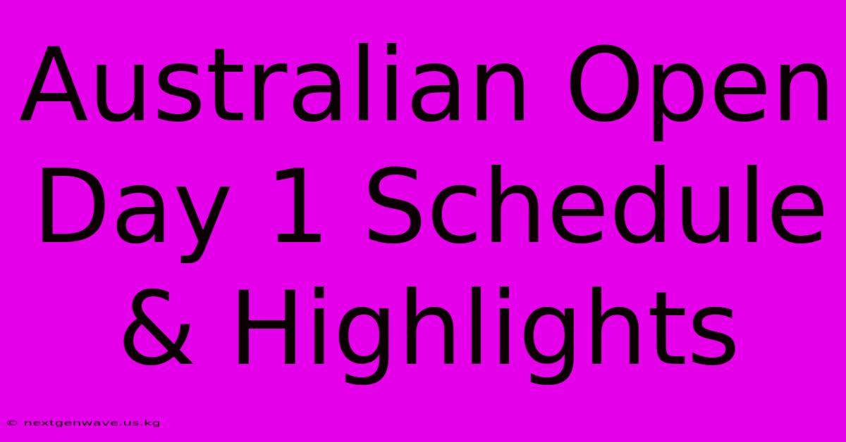 Australian Open Day 1 Schedule & Highlights