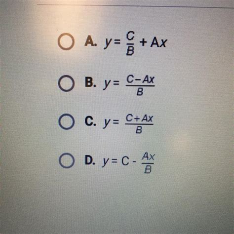 Ax By C Solve For Y