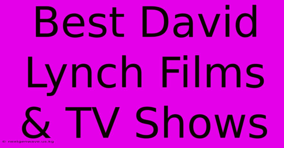 Best David Lynch Films & TV Shows