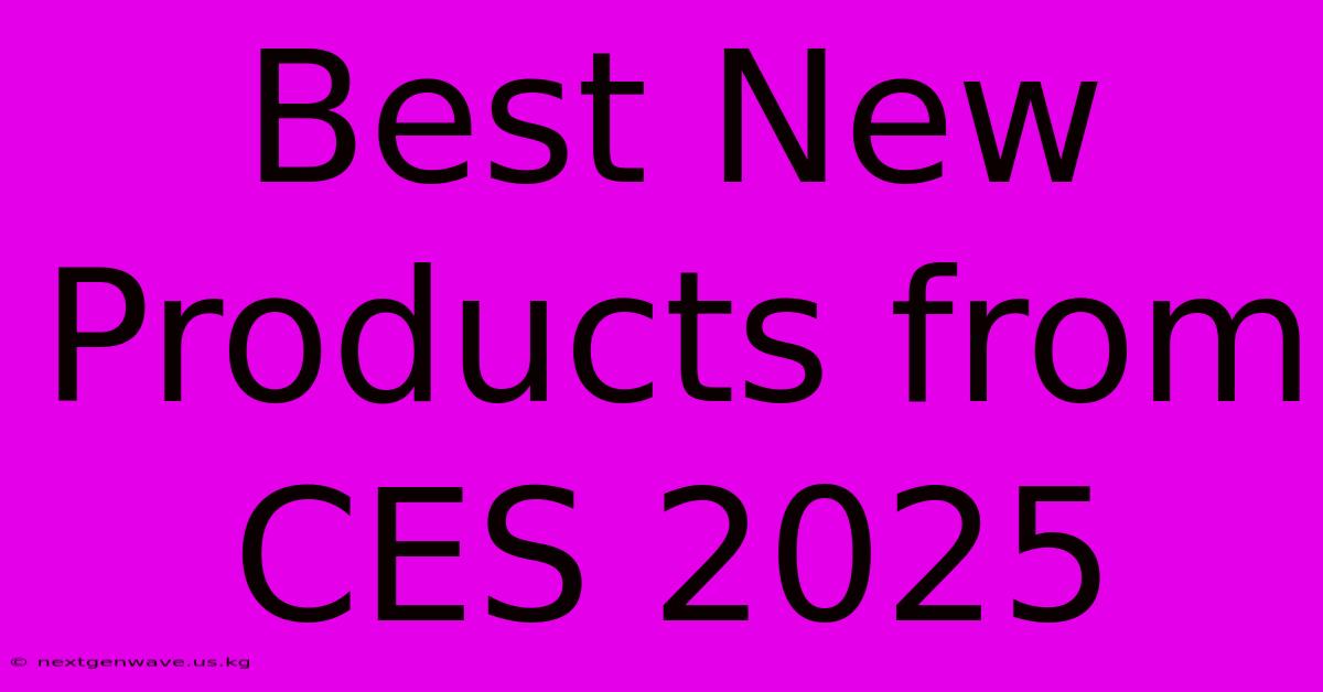 Best New Products From CES 2025