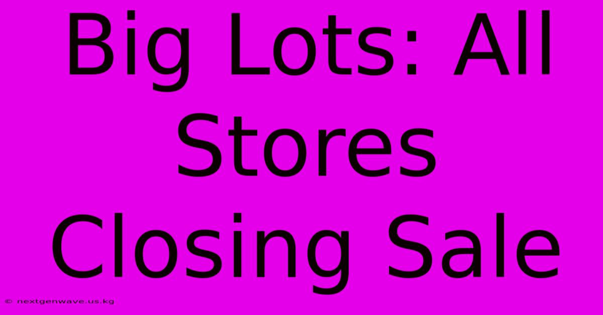 Big Lots: All Stores Closing Sale