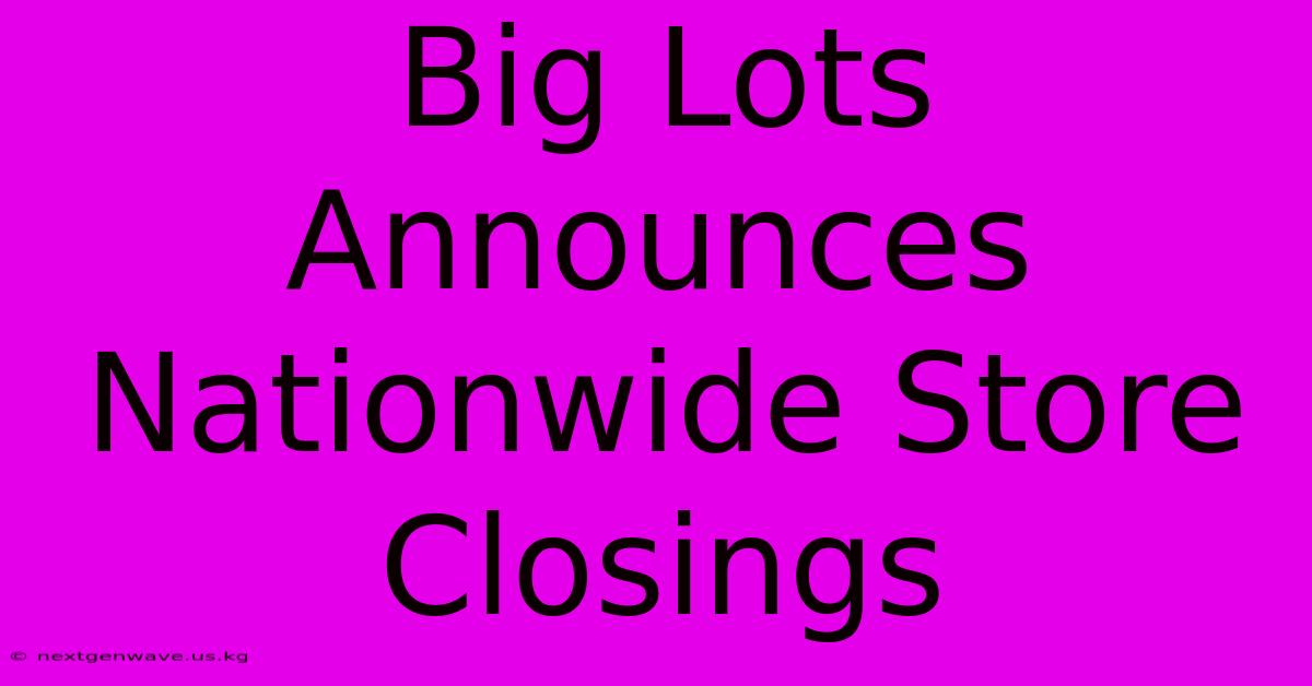 Big Lots Announces Nationwide Store Closings