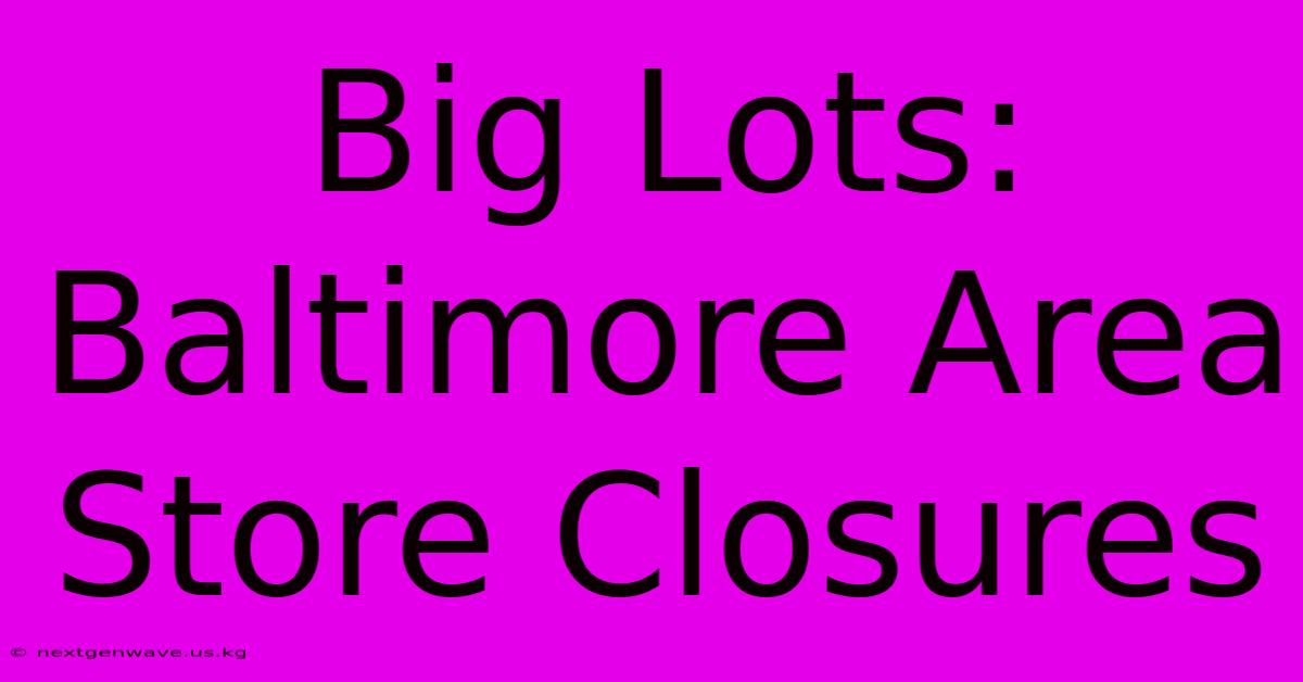 Big Lots: Baltimore Area Store Closures