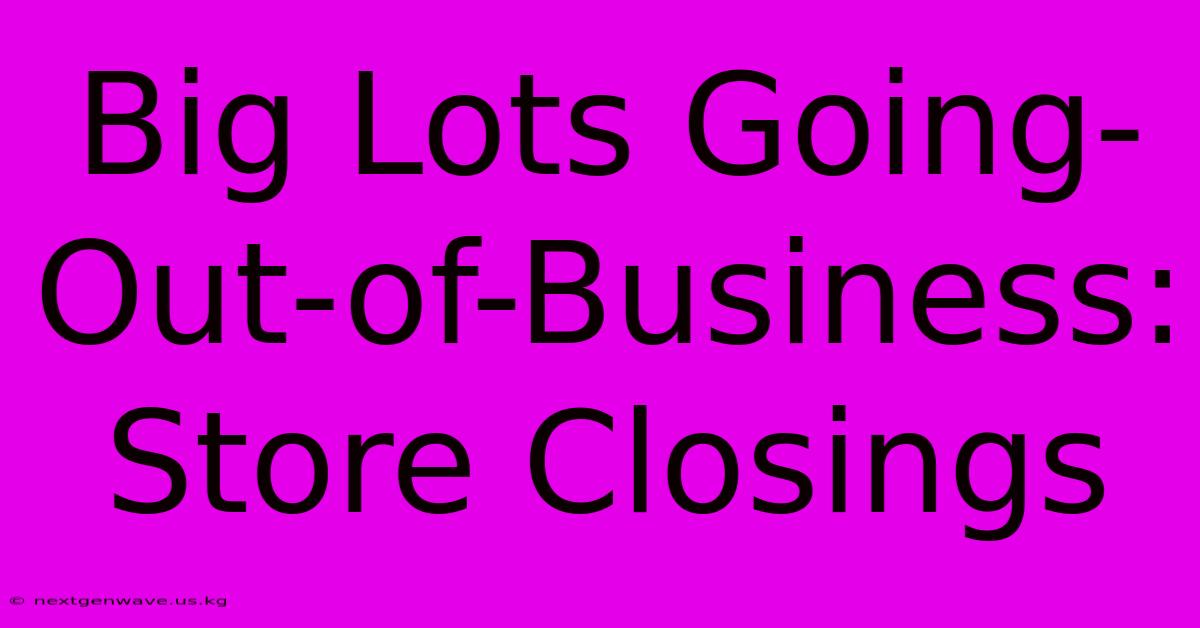 Big Lots Going-Out-of-Business: Store Closings