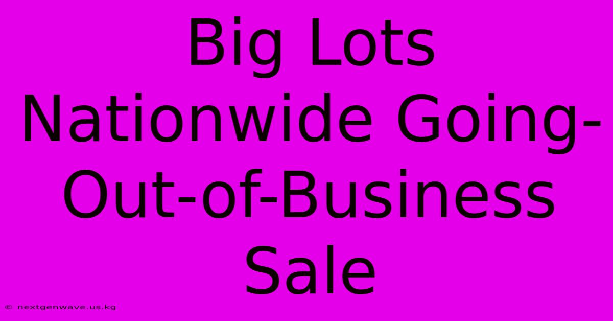 Big Lots Nationwide Going-Out-of-Business Sale