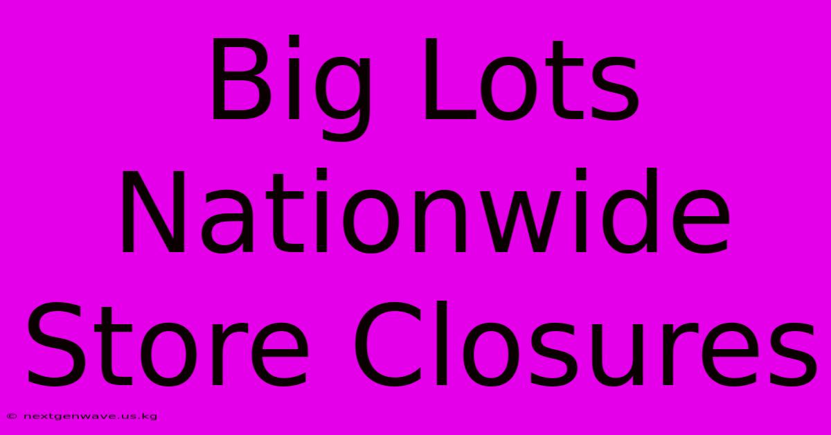 Big Lots Nationwide Store Closures