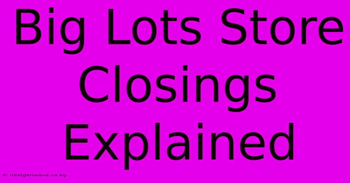 Big Lots Store Closings Explained