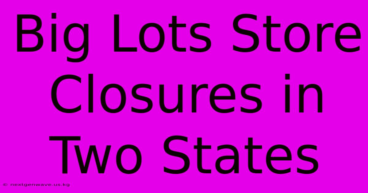 Big Lots Store Closures In Two States