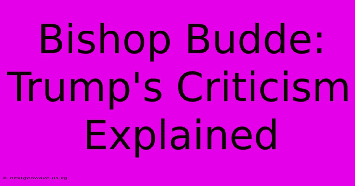 Bishop Budde:  Trump's Criticism Explained