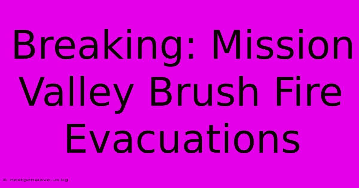 Breaking: Mission Valley Brush Fire Evacuations