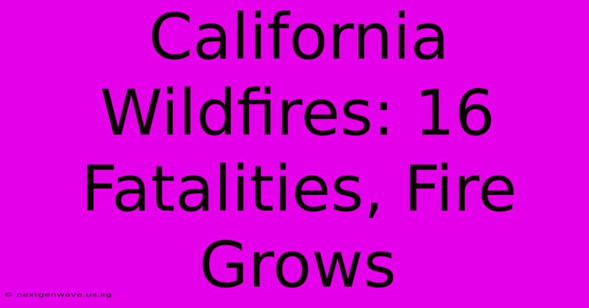 California Wildfires: 16 Fatalities, Fire Grows