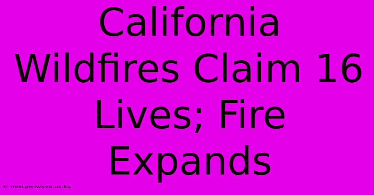 California Wildfires Claim 16 Lives; Fire Expands