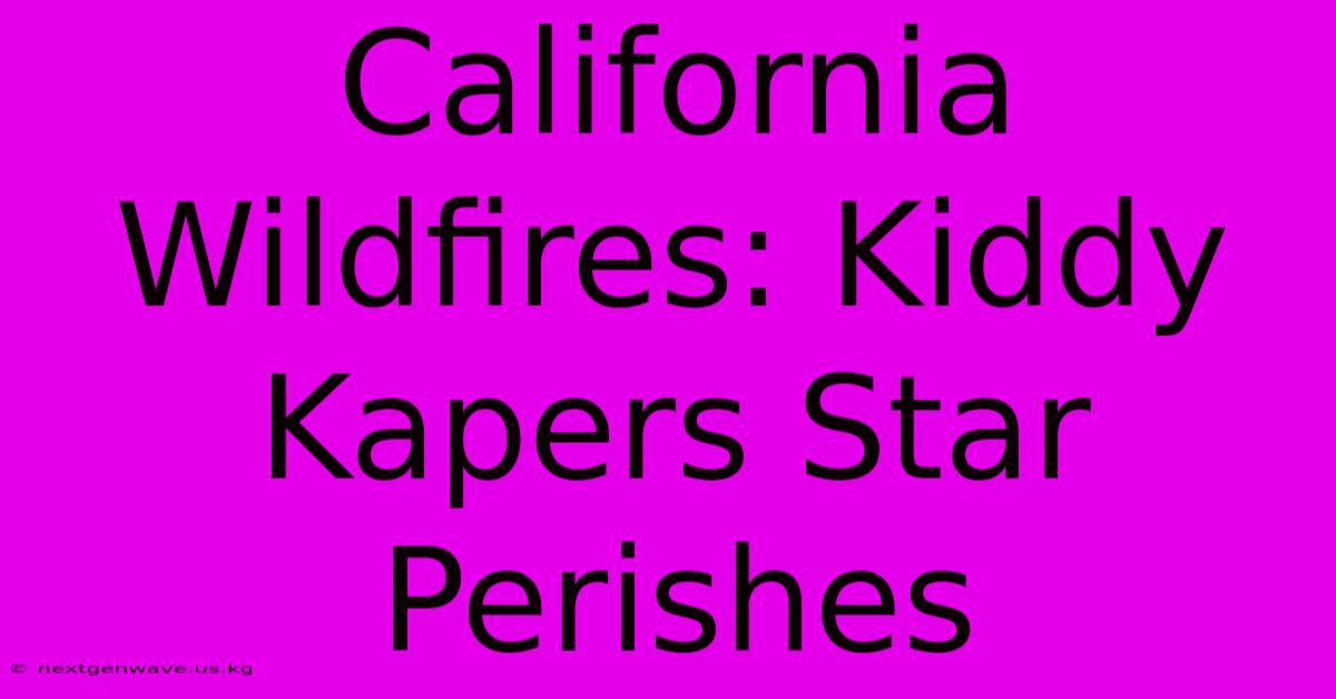 California Wildfires: Kiddy Kapers Star Perishes