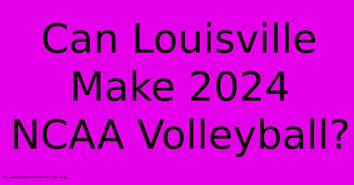 Can Louisville Make 2024 NCAA Volleyball?