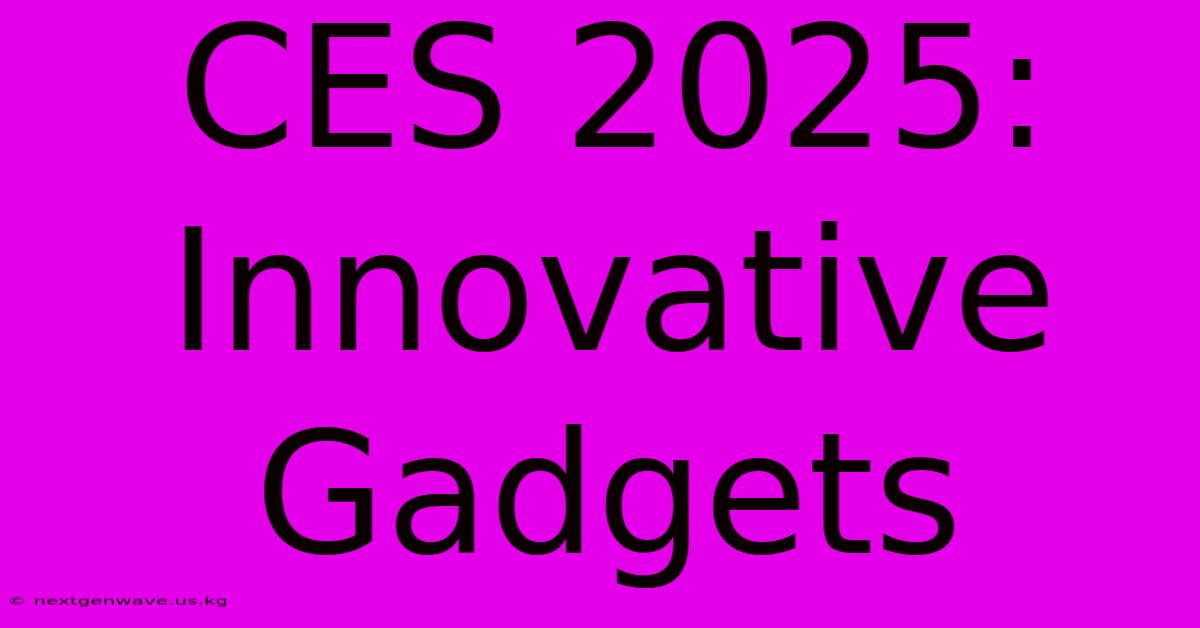 CES 2025:  Innovative Gadgets