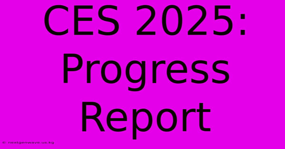 CES 2025:  Progress Report