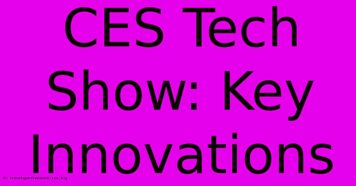 CES Tech Show: Key Innovations