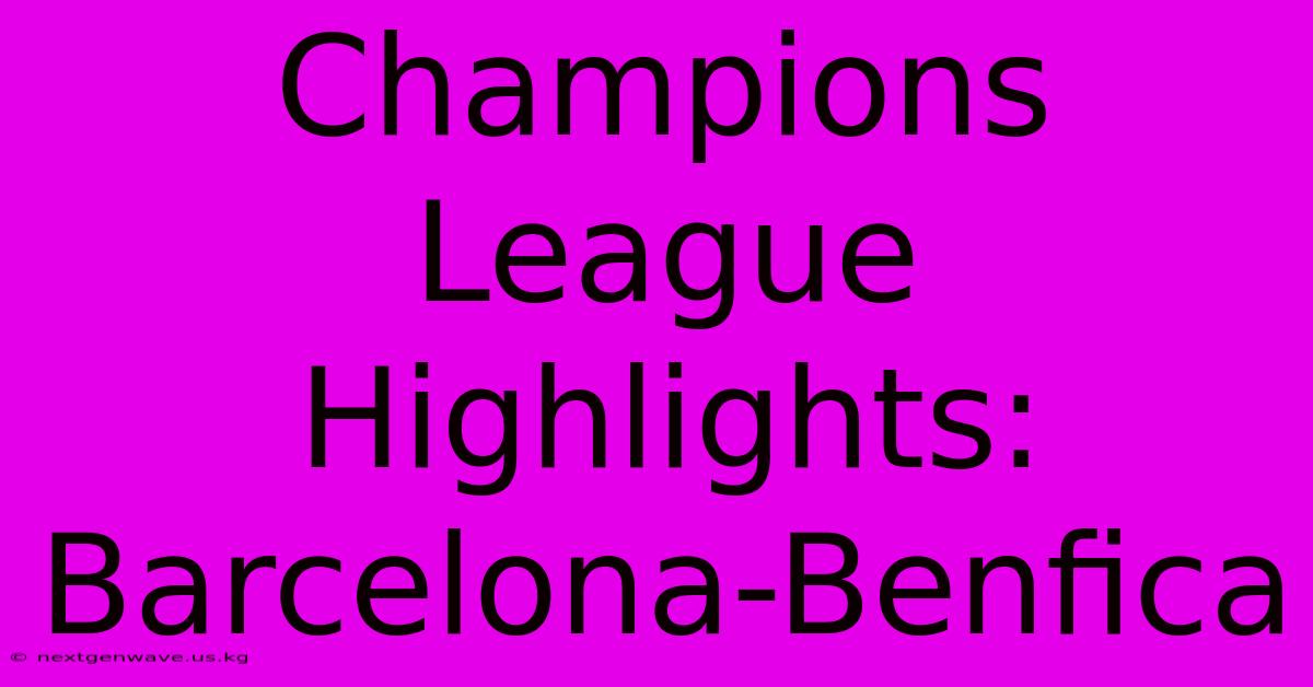 Champions League Highlights: Barcelona-Benfica