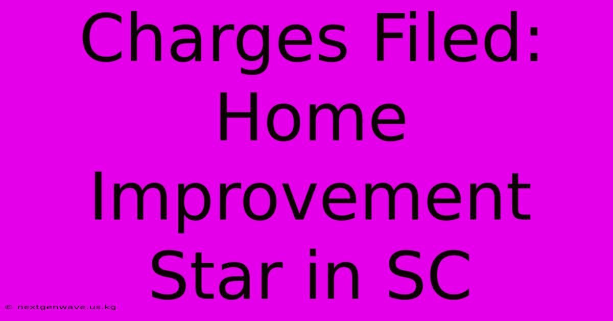 Charges Filed: Home Improvement Star In SC