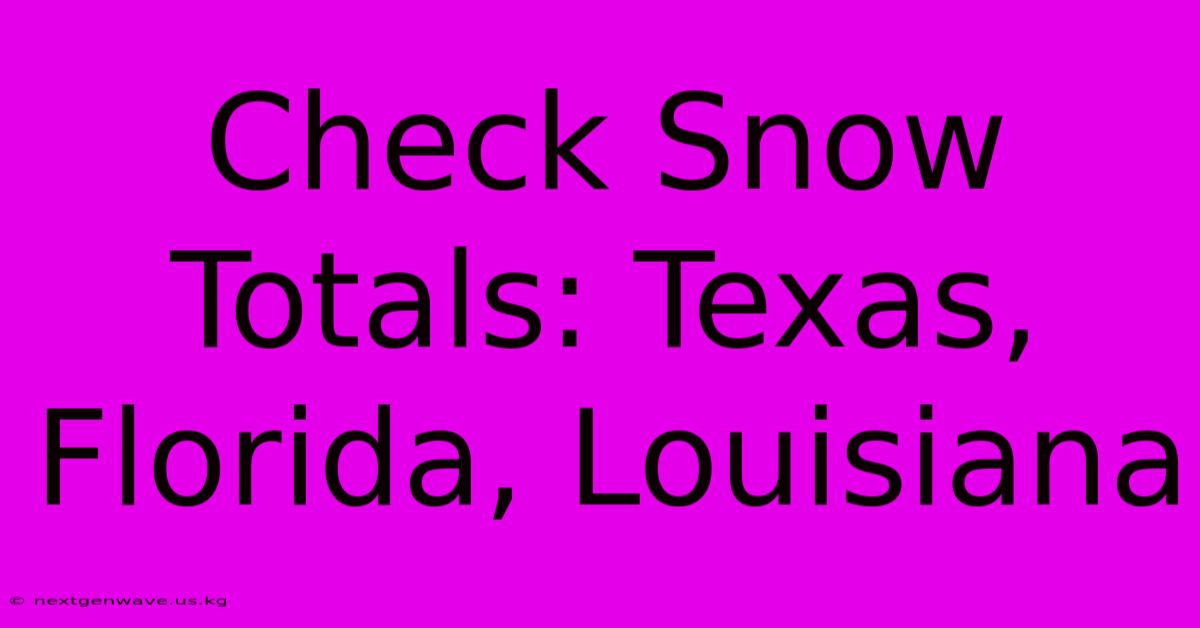 Check Snow Totals: Texas, Florida, Louisiana