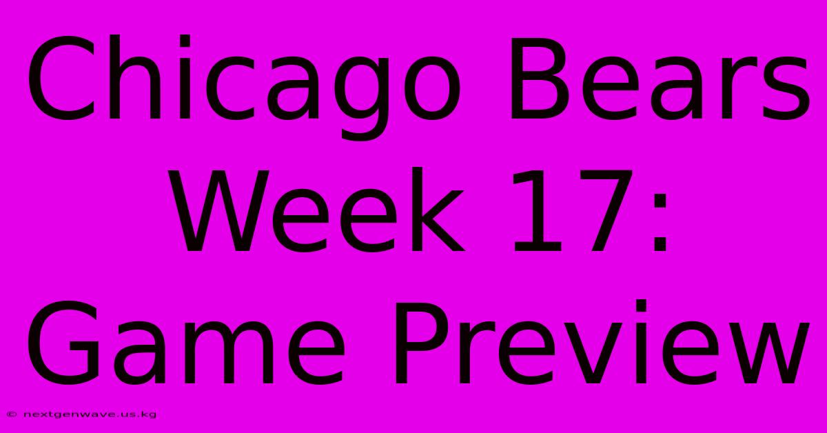 Chicago Bears Week 17: Game Preview