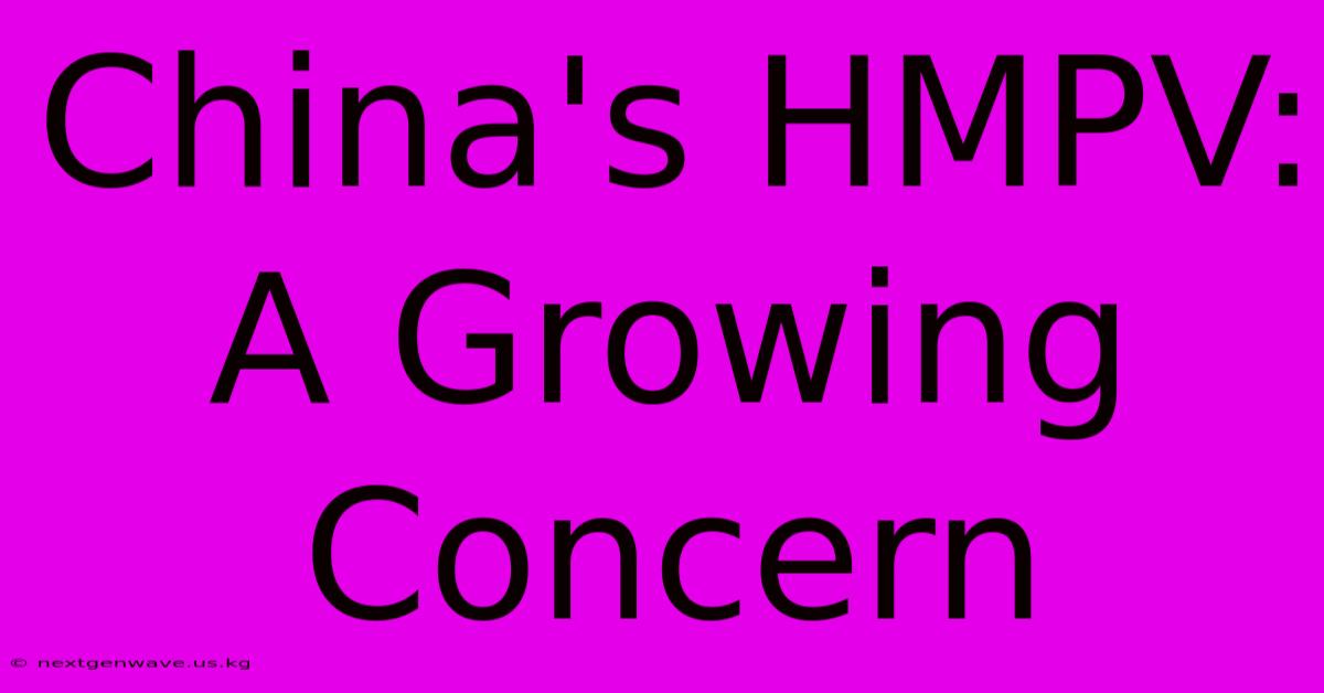 China's HMPV:  A Growing Concern