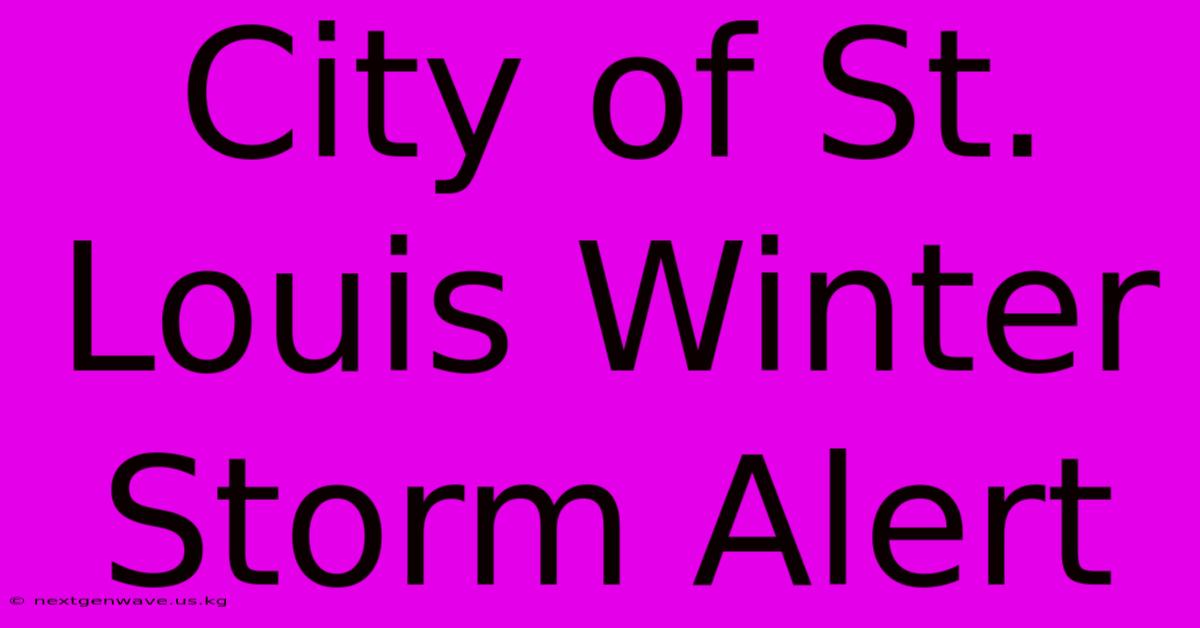 City Of St. Louis Winter Storm Alert