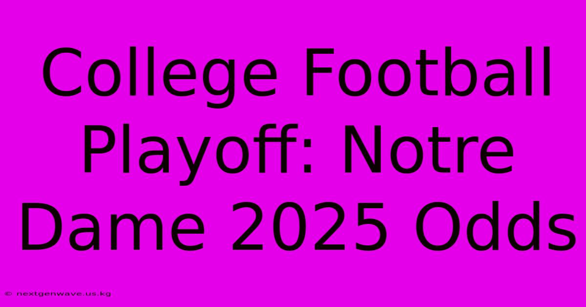 College Football Playoff: Notre Dame 2025 Odds