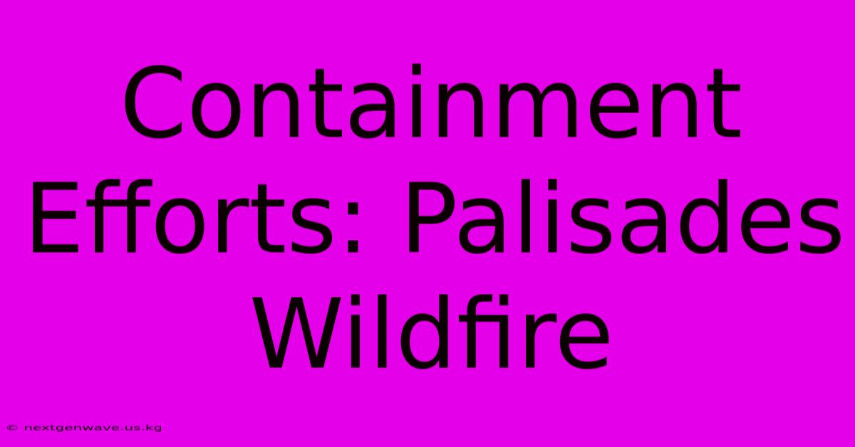 Containment Efforts: Palisades Wildfire