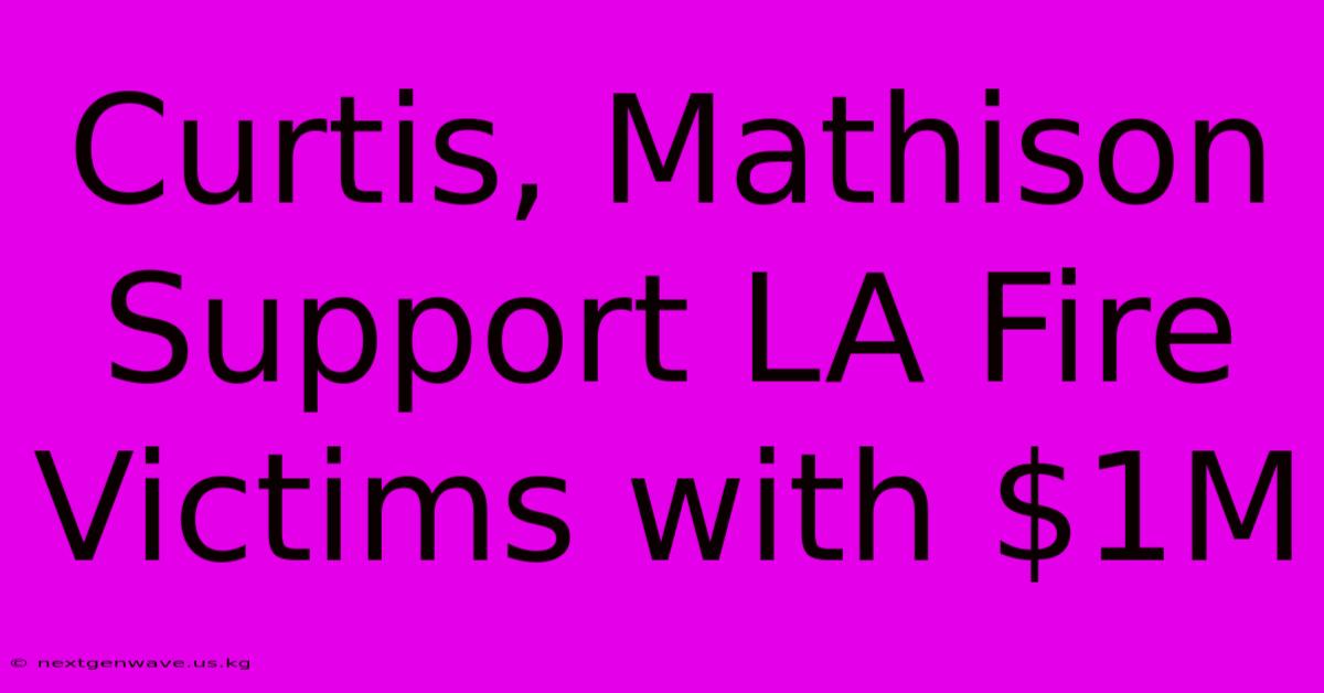 Curtis, Mathison Support LA Fire Victims With $1M