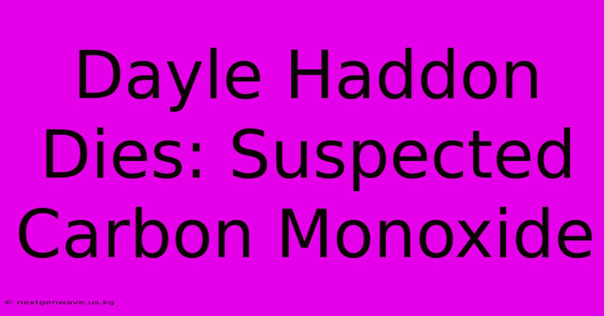 Dayle Haddon Dies: Suspected Carbon Monoxide