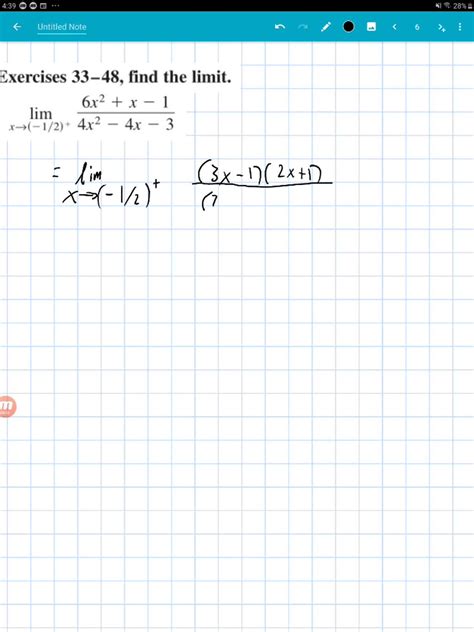 Determine The Limit Shown Below In Simplest Form