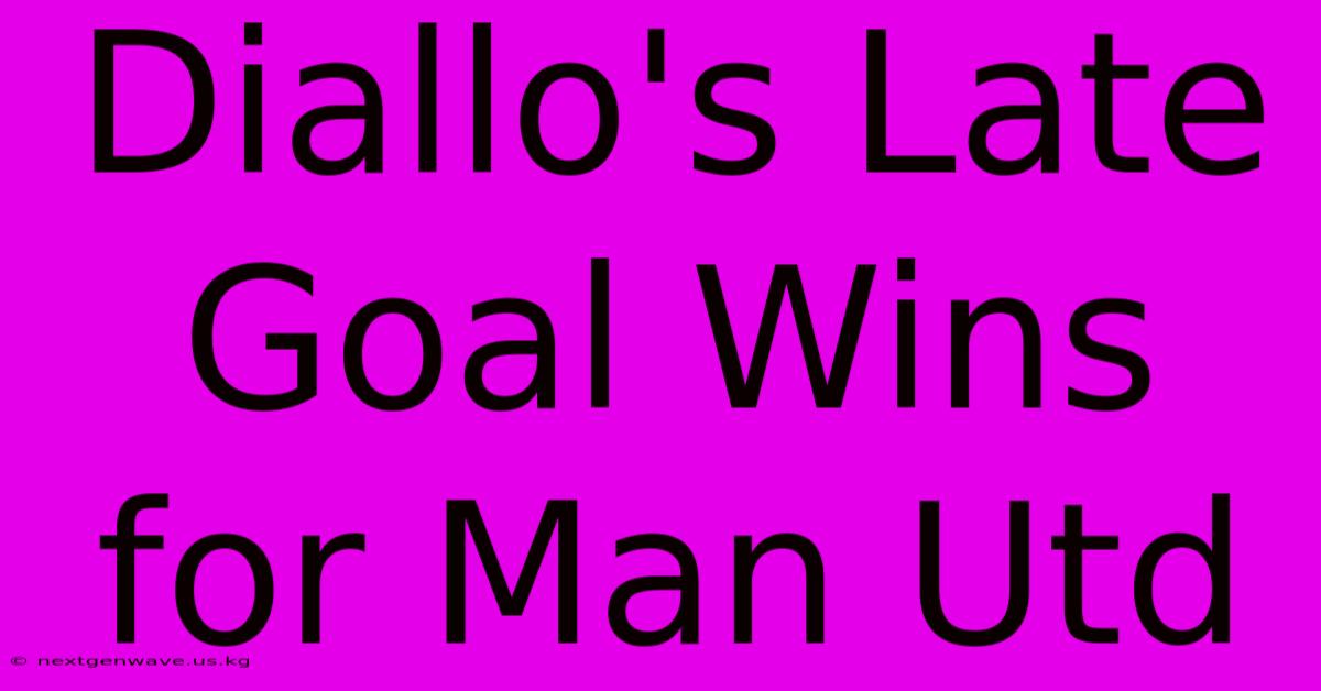 Diallo's Late Goal Wins For Man Utd