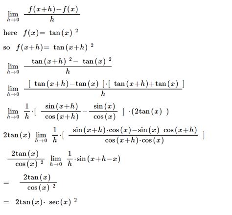 Differentiation Of Sec X Tan X