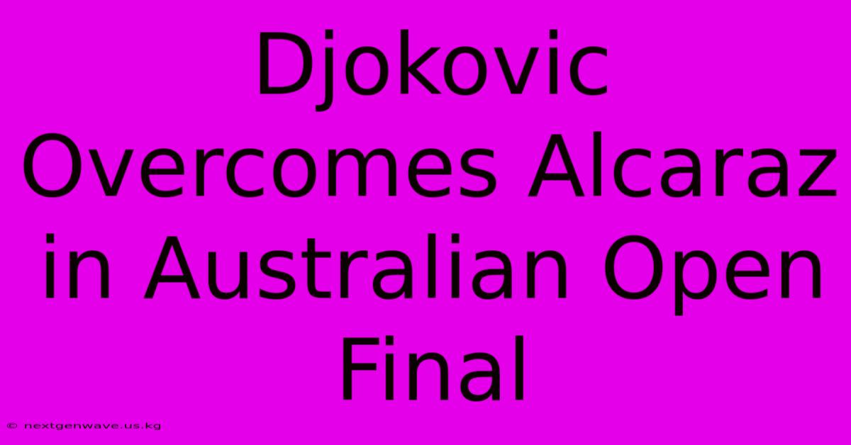 Djokovic Overcomes Alcaraz In Australian Open Final