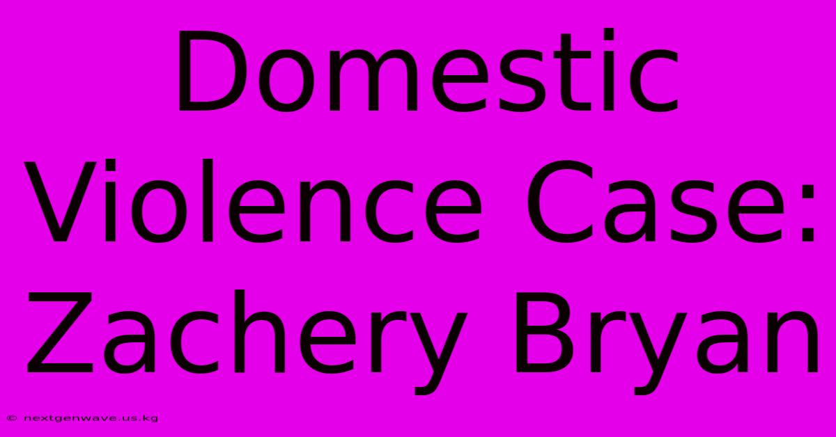 Domestic Violence Case: Zachery Bryan