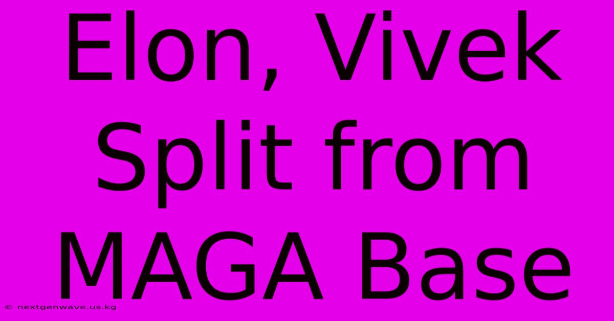 Elon, Vivek Split From MAGA Base