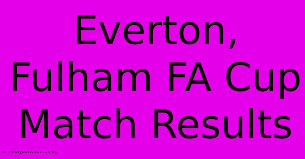 Everton, Fulham FA Cup Match Results