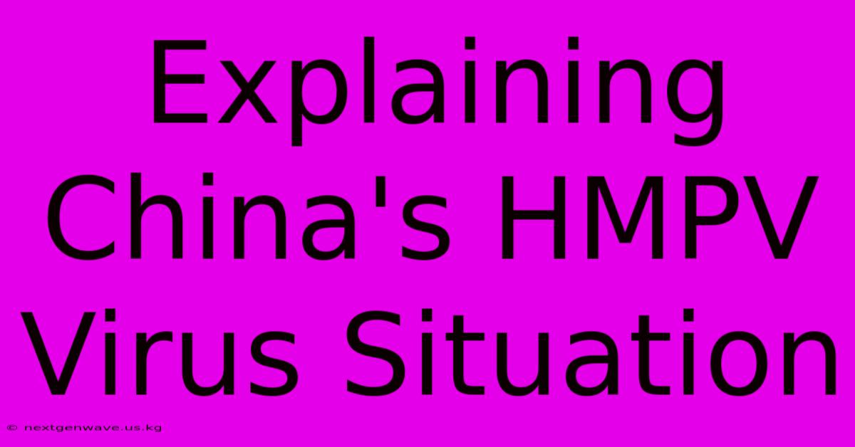 Explaining China's HMPV Virus Situation